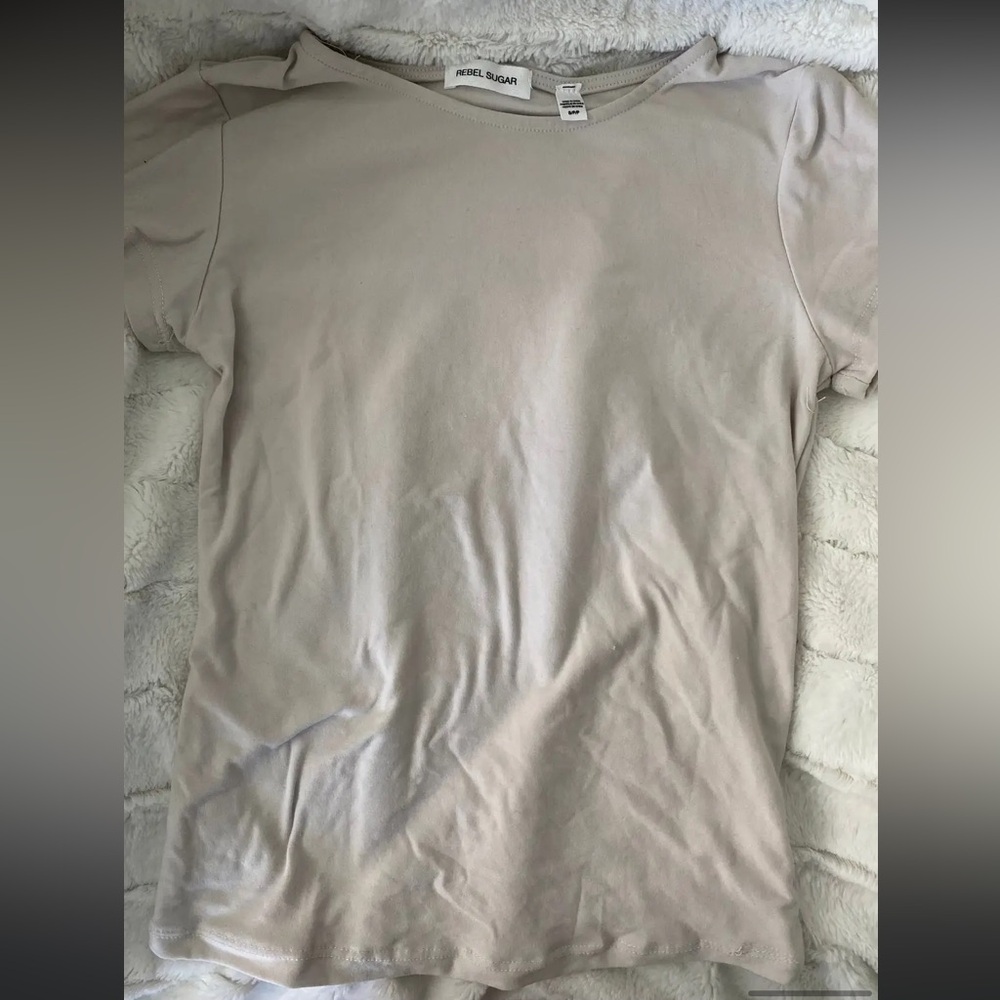 Rebel Sugar Beige Short Sleeve Tee
